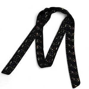 Y2K Mcbling thin Black & gold textured sequined polka dot scarf